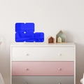 5-piece set of blue square acrylic mirror wall stickers for creative living room decor - Blue