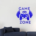 Vinilo decorativo de mando de juego en acrílico azul con texto Game Zone para dormitorio - Azul