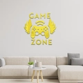 Vinilo decorativo 3D espejo dorado Game Zone con mando para decoración cuarto niños - Dorado