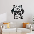 Détail de l'autocollant mural 3D en acrylique brillant motif manette de jeu vidéo - Noir