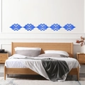 Adesivi murali a specchio in acrilico blu con decoro floreale per soggiorno - Stile Voluta Specchio Blu (JM3210)