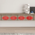 Adesivi murali in acrilico rosso con motivo traforato per decorazione parete TV - Stile Voluta Specchio Rosso (JM3210)