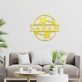 Decoración de pared de fútbol en acrílico espejo dorado con nombre Sarah para salón - Dorado