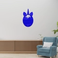 Espejo adhesivo de pared unicornio azul para decoración hogar en sala moderna - Azul