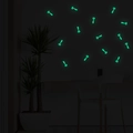 Glow in the dark vintage key wall stickers set with green fluorescent light for home decor - Retro Key Style / Fluorescent Green