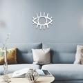 Sticker mural miroir œil 3D en acrylique pour décoration de salon moderne - Argenté
