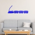 Adhesivo de pared de espejo acrílico azul moderno con diseño de tren para niños - Azul