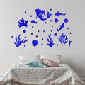 Stickers muraux 3D sirène monde océanique en acrylique pour chambre d'enfant - Bleu