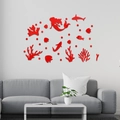 Stickers muraux miroir 3D sirène océan en acrylique rouge pour salon décoratif - Rouge