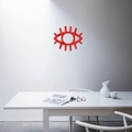 Stickers muraux œil rouge en acrylique avec cils géométriques pour décor minimaliste - Rouge