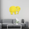 Pegatina de pared 3D espejo elefante acrílico amarillo para salón y dormitorio - Dorado