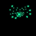 Adesivi murali a cuore luminosi con decalcomanie fluorescenti verdi per la camera - Verde Fluorescente