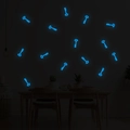 Luminous blue key-shaped wall stickers for kids' room decor with glowing PVC film - Key Style YG405 (YG405) / Blue