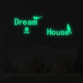 Luminous Dream House wall stickers with fluorescent green glow for bedroom decor - Dream House / Green