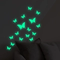Luminous butterfly wall stickers set with 16 pieces for fluorescent bedroom wall decor - Green Glow Butterfly Set (YG360)