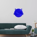 Sticker mural miroir tête de chat en acrylique bleu pour salle de bain et chambre déco - Bleu