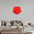 Sticker mural miroir en acrylique chat rouge pour décoration de salon moderne - Rouge
