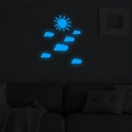 Adesivi murali fluorescenti con sole e nuvole blu brillante per decorazioni domestiche - Sole Nuvola - Luce Blu