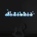 Stickers muraux train d'animaux lumineux avec lions et éléphants pour chambre d'enfant - Bleu