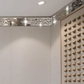 Bordo decorativo in acrilico specchiato argento con intaglio traforato per soffitti interni - Argento