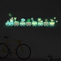 Stickers muraux train animaux phosphorescents pour décoration de chambre d'enfant - Vert