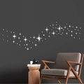 Pegatinas de pared de estrellas con espejo plateado para decoración de techo de salón - Plateado