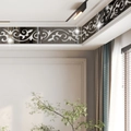 Adesivo murale a specchio in acrilico con motivi floreali per decorazione di soffitti - Nero