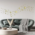 Set de pegatinas de pared de estrellas espejo dorado para salón y techo moderno - Dorado