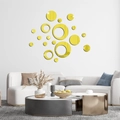 Wandaufkleber-Set aus goldenem Acrylglas Kreise für moderne Wohnzimmerdekoration - Gold (JM3251)
