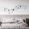 Stickers muraux étoiles 3D en acrylique noir miroir pour décoration de chambre - Noir