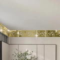 Adesivi murali a specchio in acrilico dorato con intricati motivi floreali in pizzo - Oro