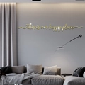 Adesivo murale specchio acrilico dorato con scritta this is our happy place corsiva - Stile Oro (JM014)
