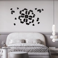 DIY black mirror heart wall stickers for modern bedroom decor in symmetrical floral pattern - Small Heart Style / Black