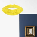 Modern yellow acrylic red lips mirror wall sticker for bedroom and living room decor - Gold