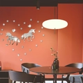 Pegatinas de pared de unicornio y estrellas en acrílico espejo con efecto reflectante - Plateado