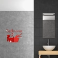 Pegatina de pared 3D de baño en acrílico rojo con silueta de mujer y acabado de espejo - Rojo