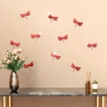 Adesivi murali 3D libellula rossa specchio acrilico per decorazione soggiorno - Libellula a Specchio (Rosso) / Rosso