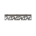 Detailed macro view of silver mirror acrylic wall stickers with geometric fret pattern - Meander Pattern (JM3175) / 10x25cm / Black