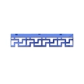 Blue Greek key acrylic mirror wall sticker border with reflective geometric pattern decor - Meander Pattern (JM3175) / 10x25cm / Blue