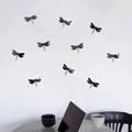 Stickers muraux 3D libellules en acrylique miroir pour décoration de salon moderne - Noir