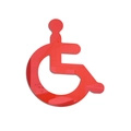 Señal de silla de ruedas en acrílico rojo con acabado de espejo para aseos públicos - Rojo