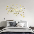 Vinilo decorativo espejo 3D dorado Always Kiss Me Goodnight corazones dormitorio - Dorado