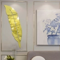 Adesivo murale a specchio piuma dorata in acrilico per decorazioni eleganti casa - Piuma Grande 25x120cm / Oro