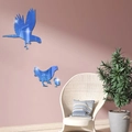 Pegatinas de pared espejo de águila y pollito en acrílico azul para sala de estar - Azul