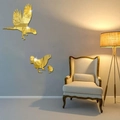 Pegatinas de pared de espejo dorado con águila y gallina de acrílico para salón - Dorado
