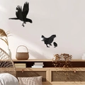 Pegatinas de pared espejo de águila y pollo en acrílico negro para decoración de salón 3D - Negro