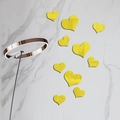 Set de 10 pegatinas de pared de espejo de corazón de acrílico amarillo para decoración - Dorado