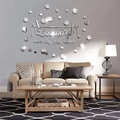 Vinilo decorativo de lavandería moderno con letras de acrílico espejo y puntos redondos - Plateado