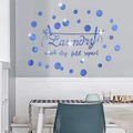 Blue acrylic mirror wall sticker with laundry quote for home laundry room decoration - Blue