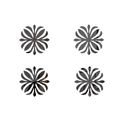 Pegatinas de pared de espejo acrílico autoadhesivas con patrones florales simétricos - Negro